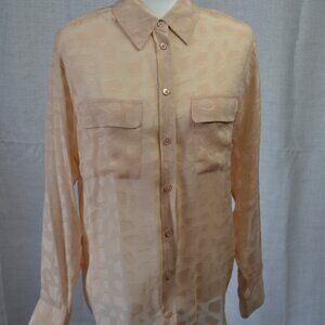 Equipment Femme Peach Silk Blouse – Size S